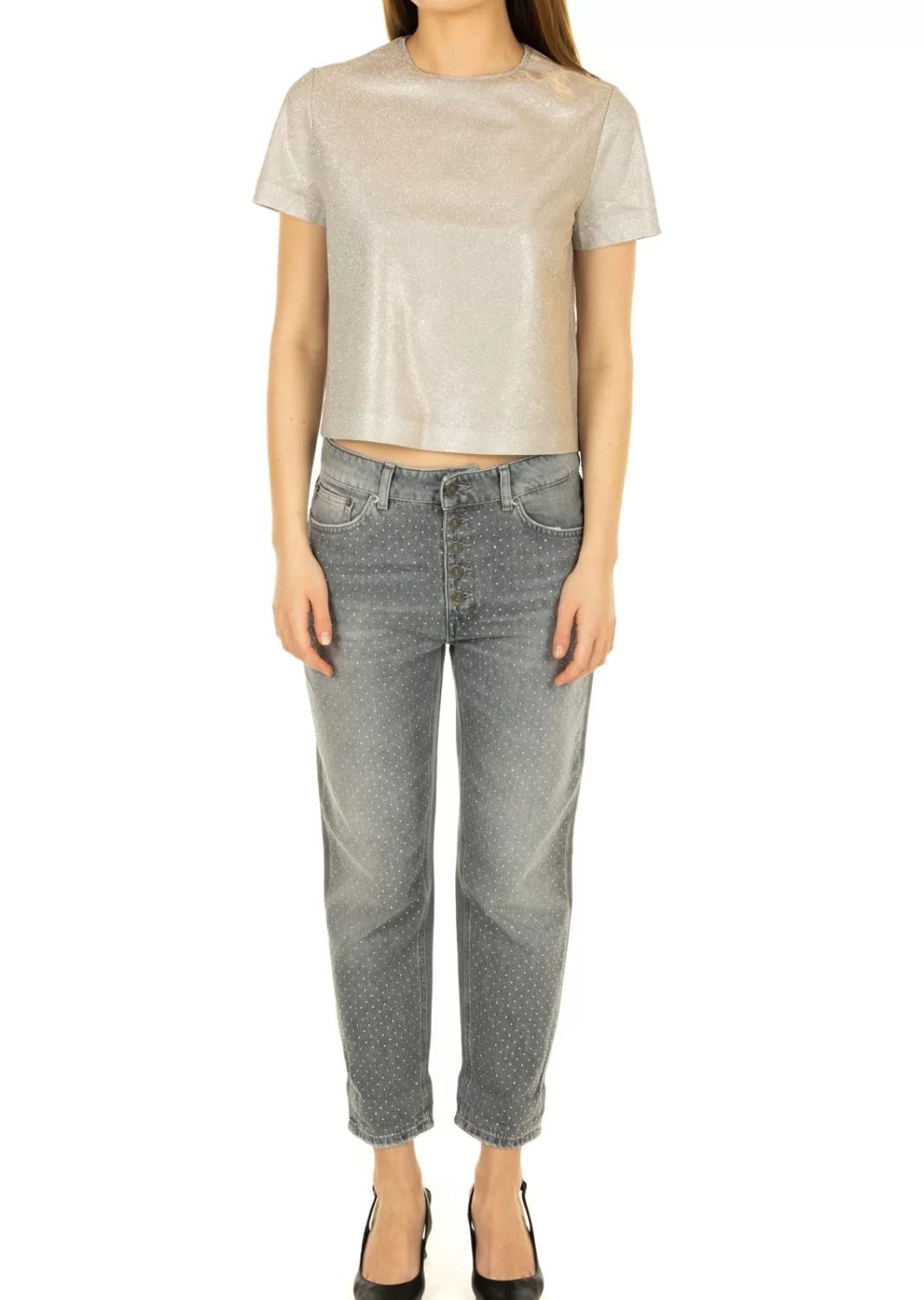 Dondup Logo Logo Denim Trousers In Gray