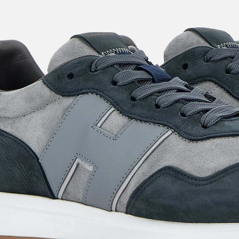 Hogan Men's H601 Leather Sneakers In Gray