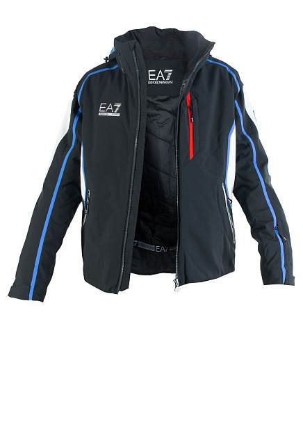 Ea7 Zipper Casual Jacket In Black