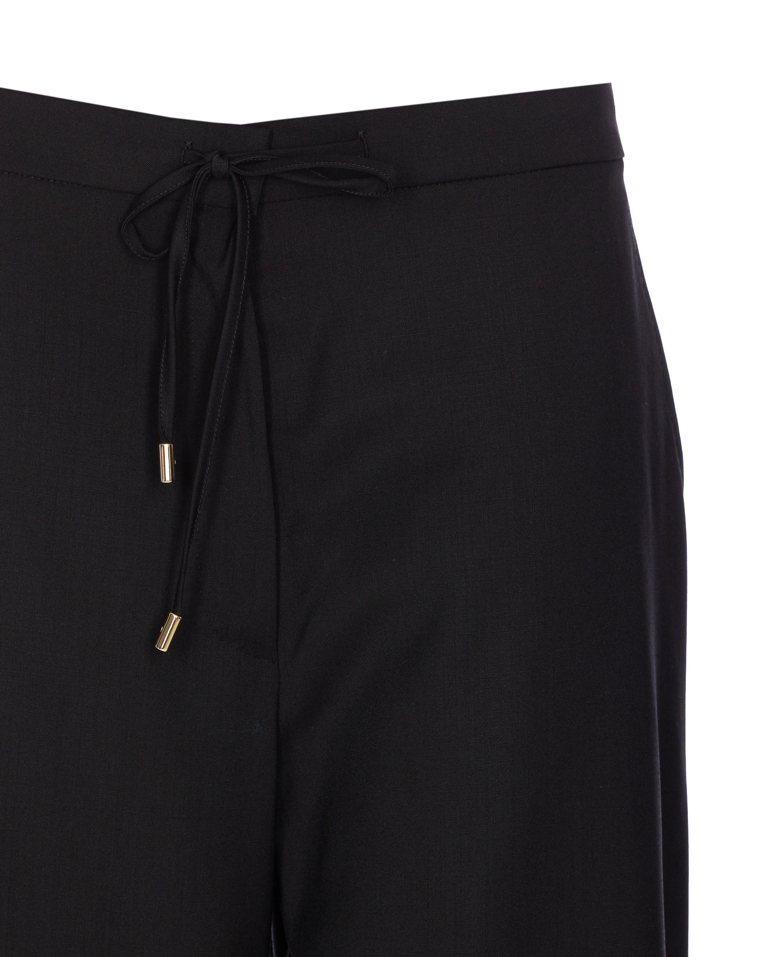 Max Mara Blue Wool Canvas Berard Trousers In Black