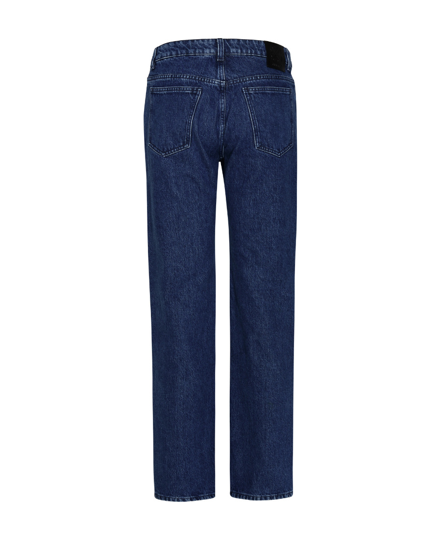 Off-white Logo Patch Straight Leg Jeans In Blue