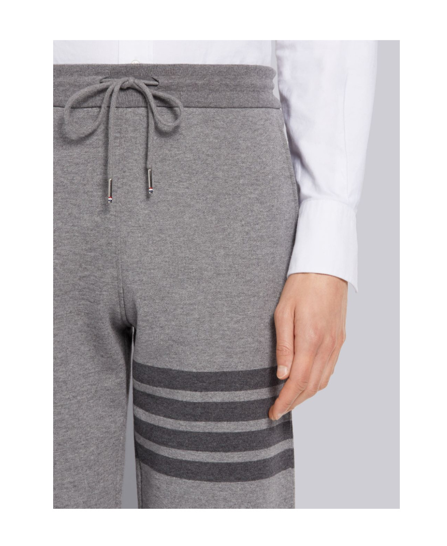 Thom Browne Tonal 4-bar Loopback Track Shorts In Gray