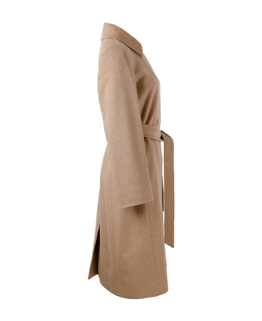 Max Mara Madame Virgin Wool And Ecru Cashmere Coat In Nude