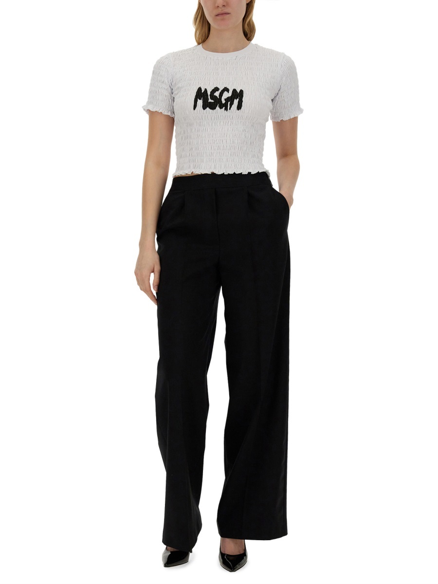 Msgm T-shirt With Logo In Black