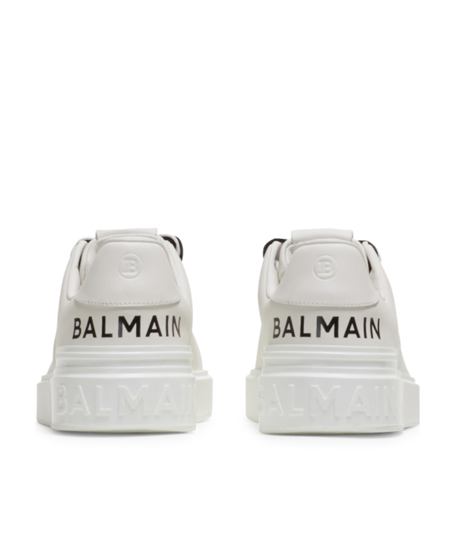 Balmain B-court Leather Trainers In White