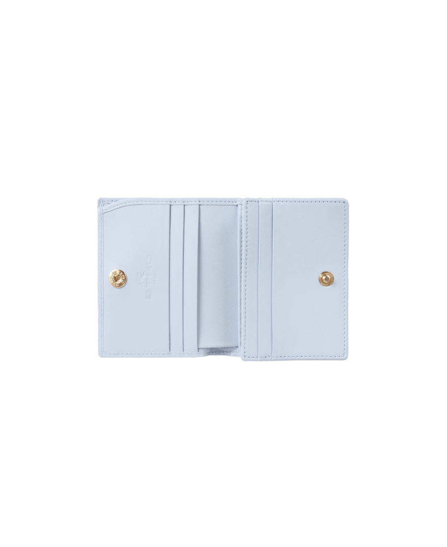 Etro Pegaso Plaque Bi-fold Wallet In Blue