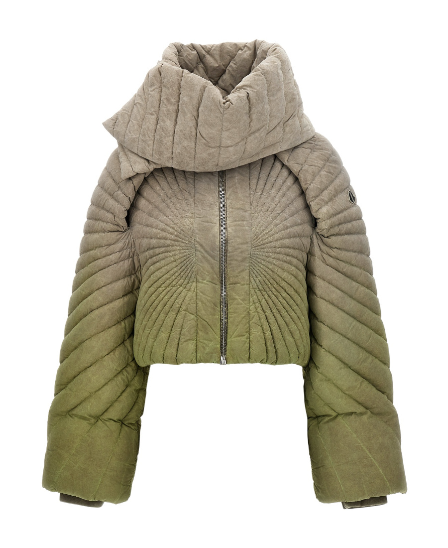 Moncler X Rick Owens Moncler Rick Owens Long-sleeved Zipper Down Jacket In Gray