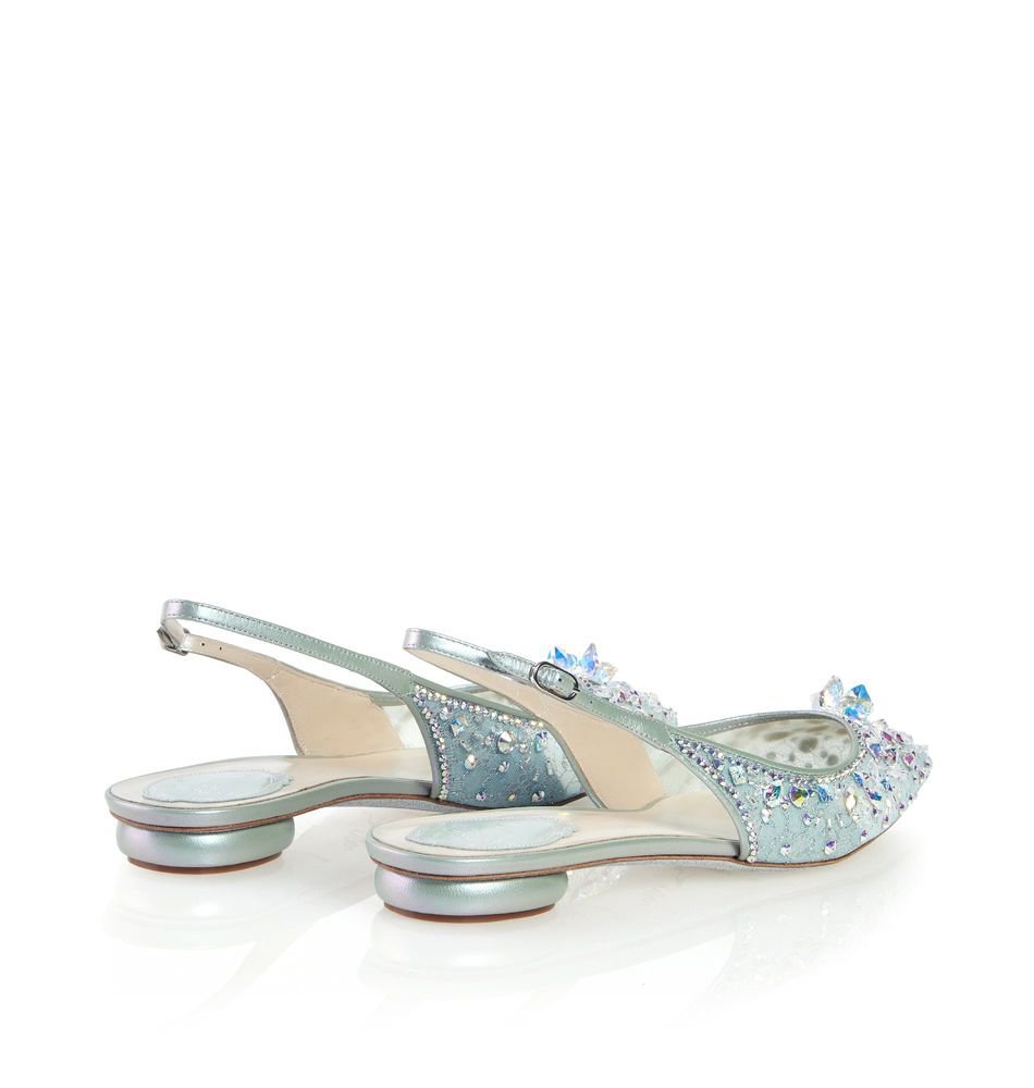 René Caovilla Gem-embellished Pointed Pumps In Gray