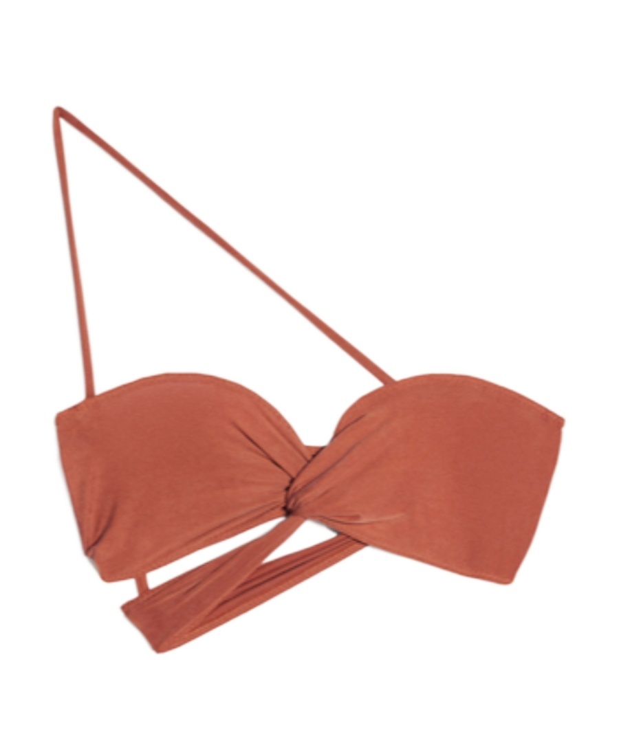 Jacquemus Le Bandeau Asymmetric Top In Brown
