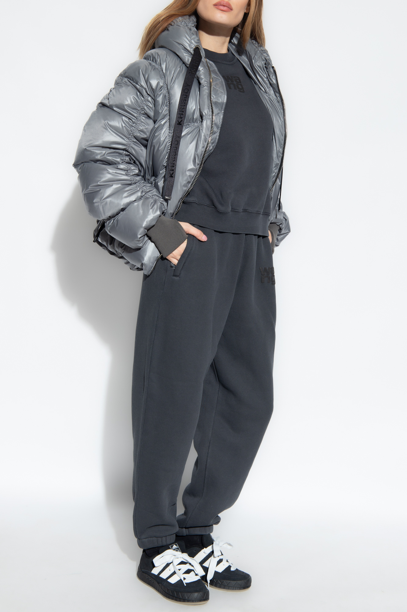Khrisjoy Iconic Metallic-effect Padded Jacket In Gray