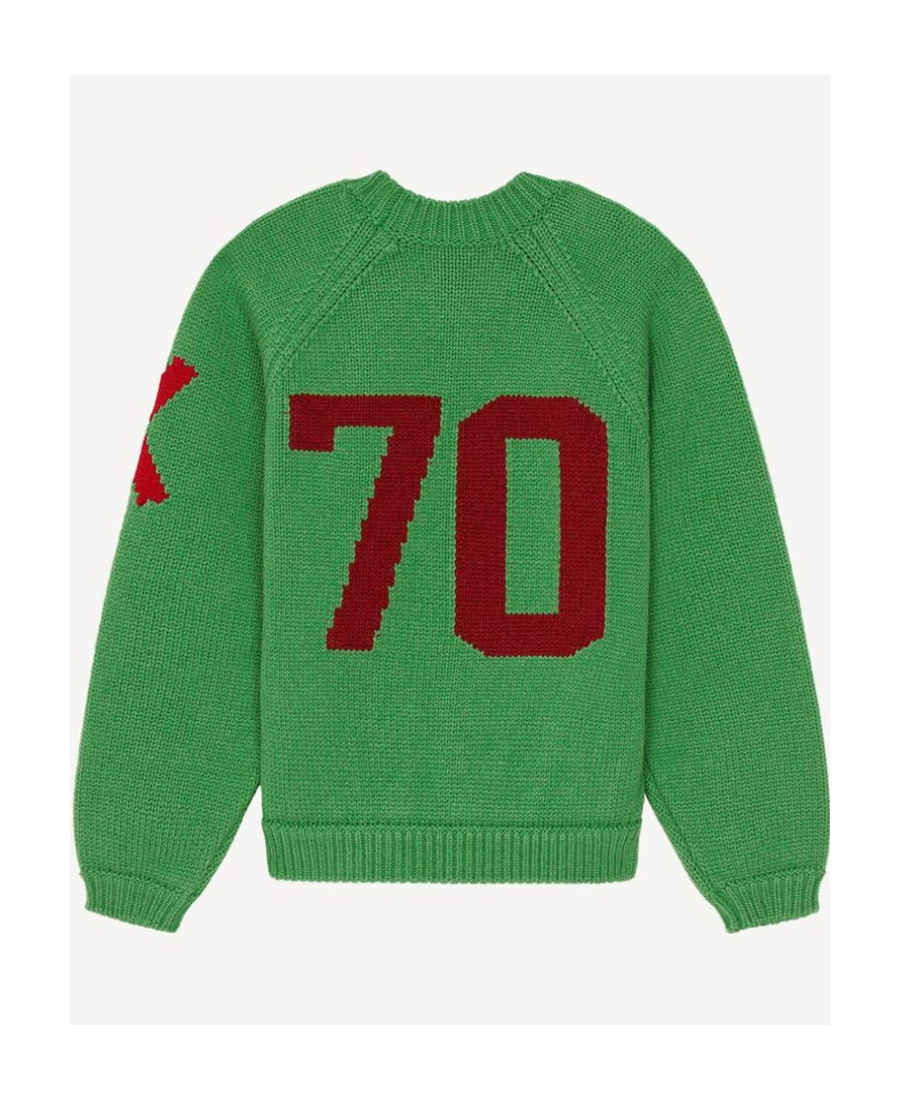 Kenzo Boke Flower Motif Embroidered Sweater In Green