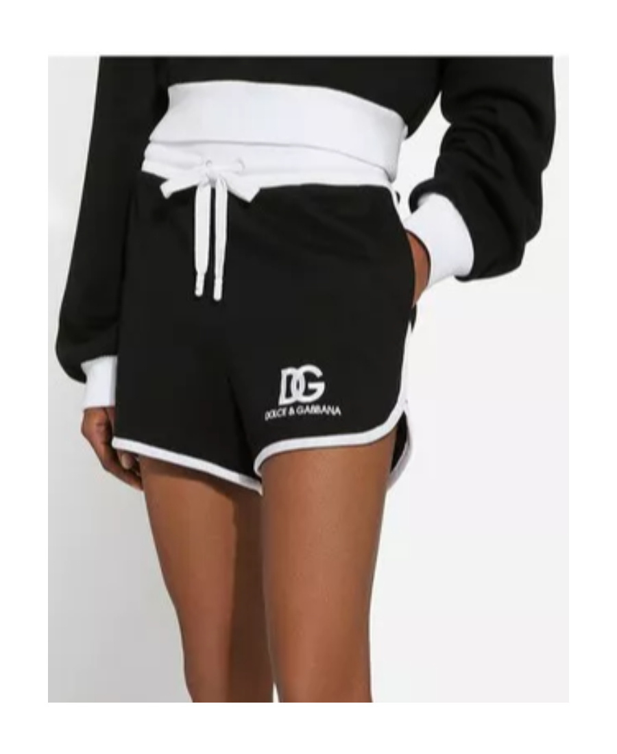 Dolce & Gabbana Women's Shorts With Logo Embroidery In Black
