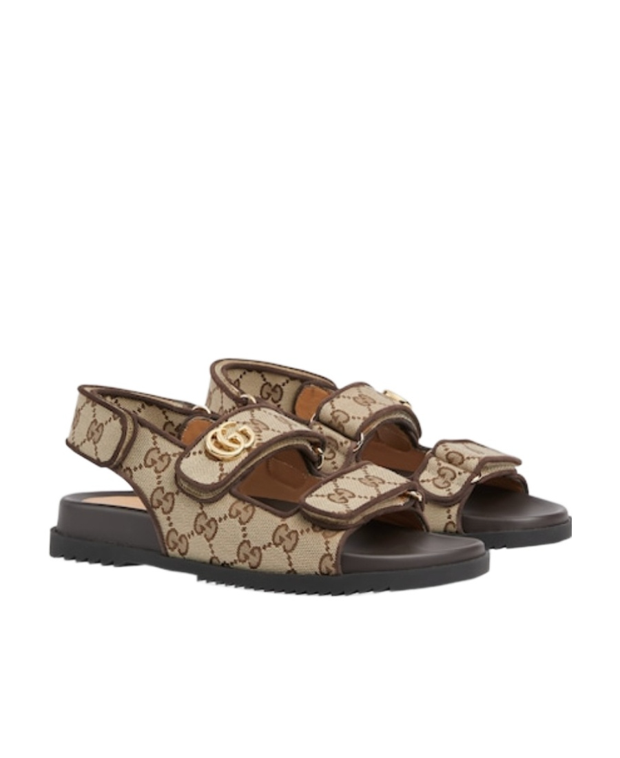 Gucci Moritz Monogram Easy Slingback Sandals In Nude