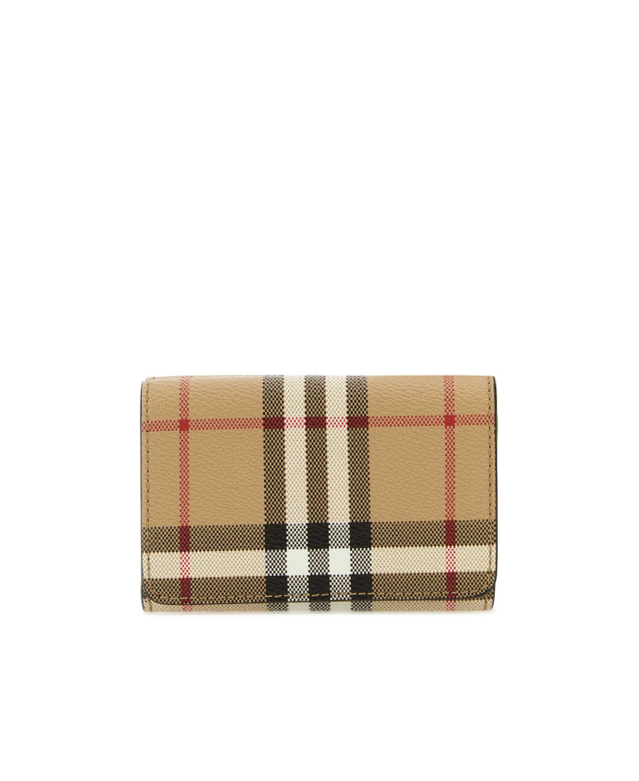 Burberry Check-print Folded Wallet In Nude
