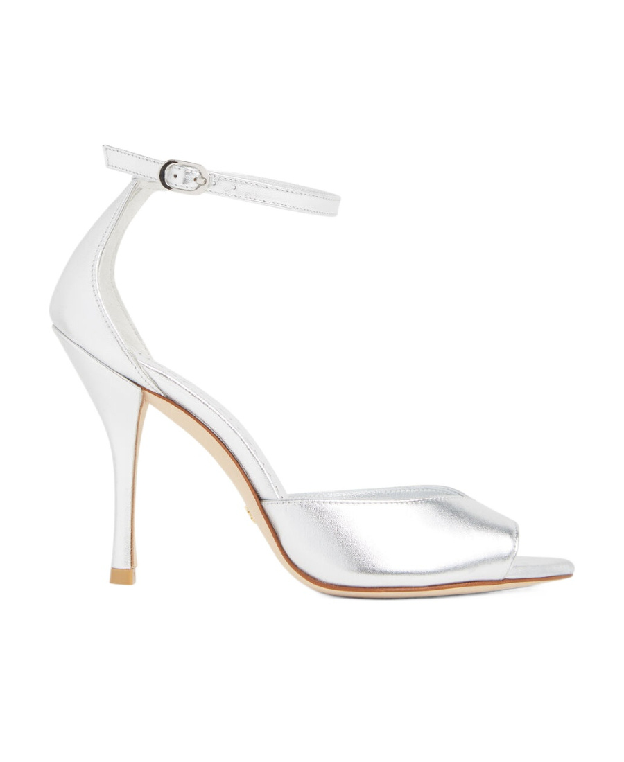 Stuart Weitzman Nudist 100mm Metallic-finish Sandals In White