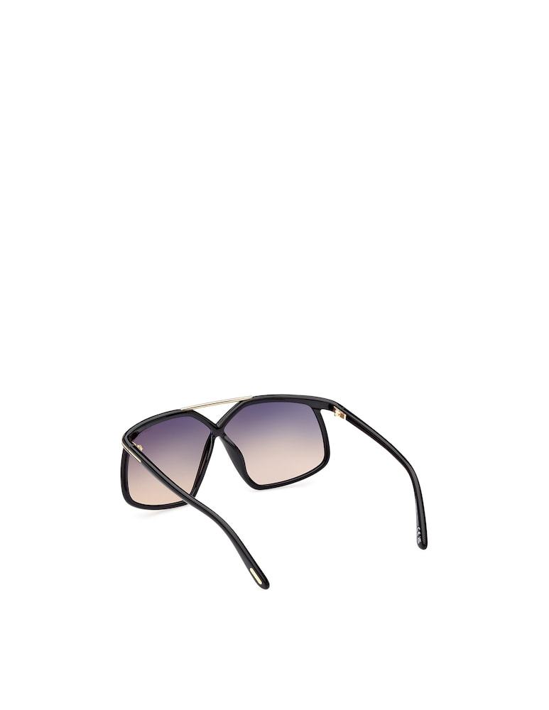 Tom Ford Meryl 64mm Gradient Polarized Oversize Square Sunglasses In Brown