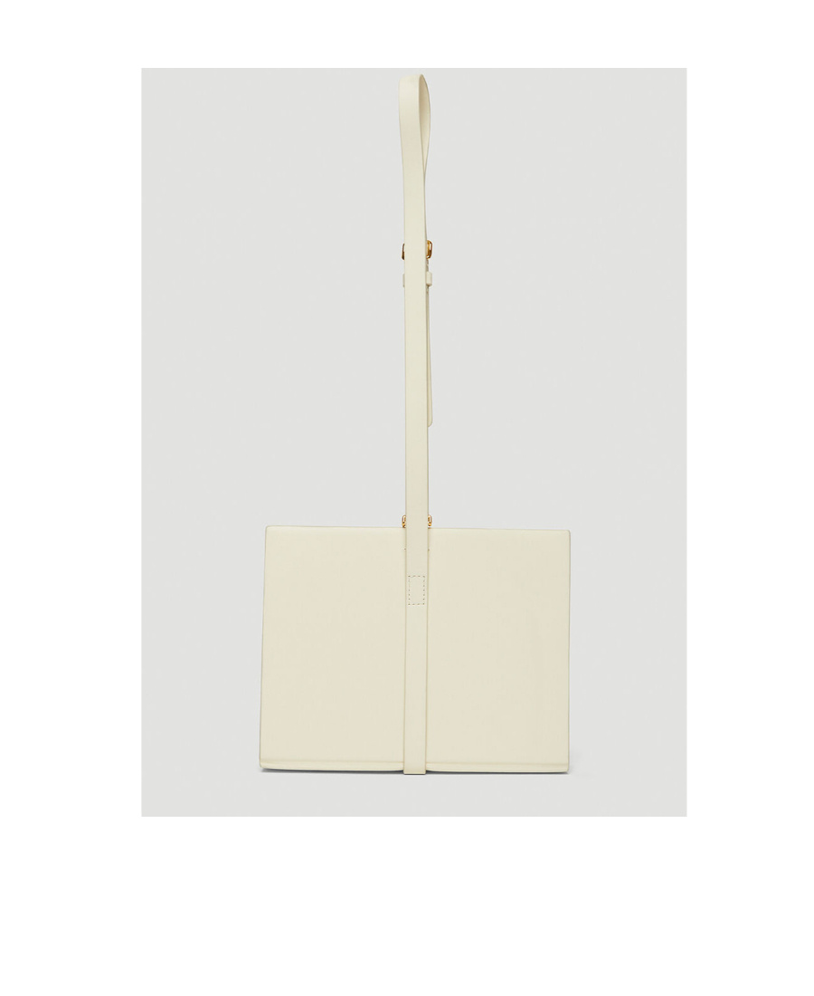 Marni Calf Leather Strapped Clutch Bag In White