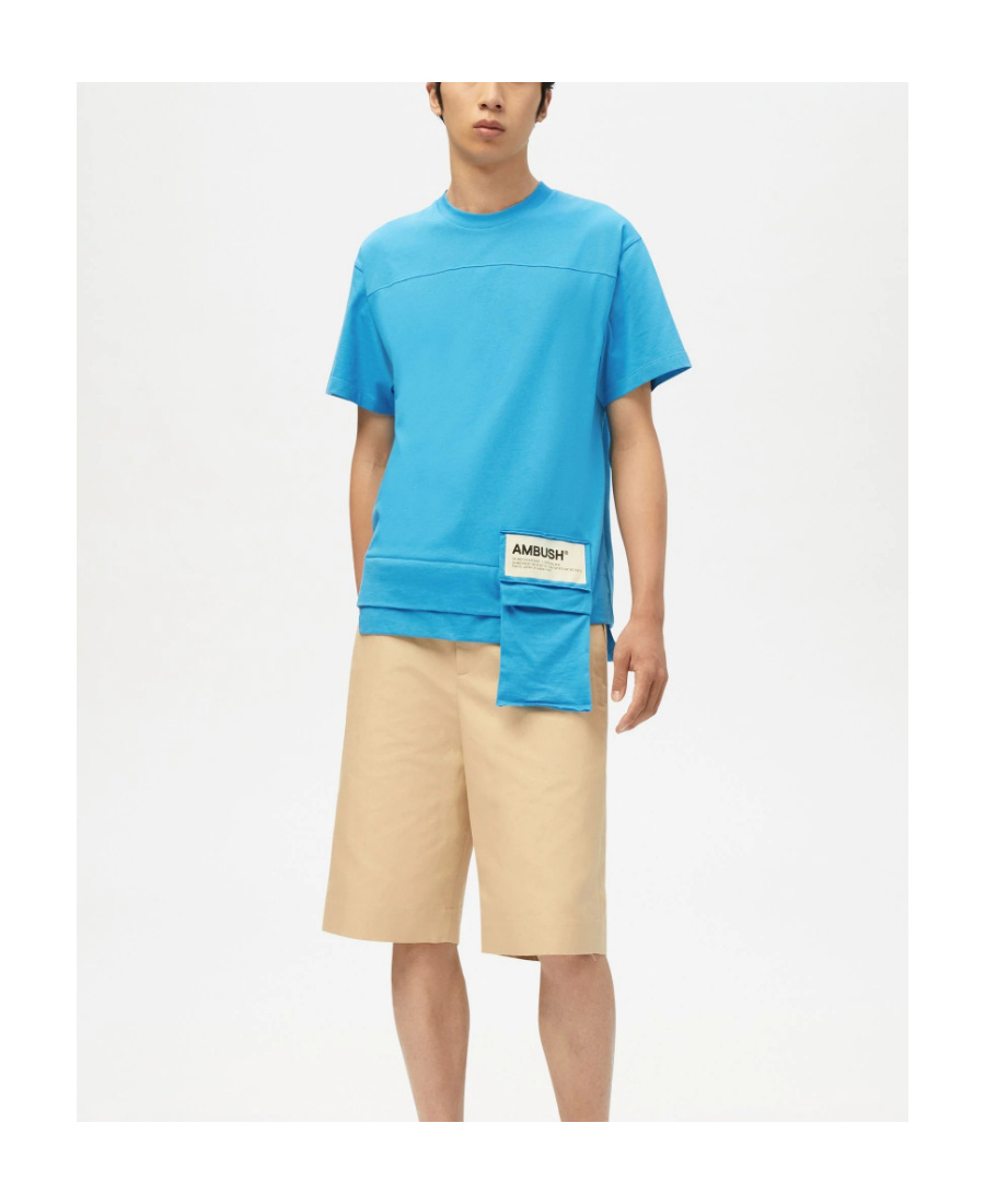 Ambush Waist Pocket T-shirt Deep Water White As In Blue