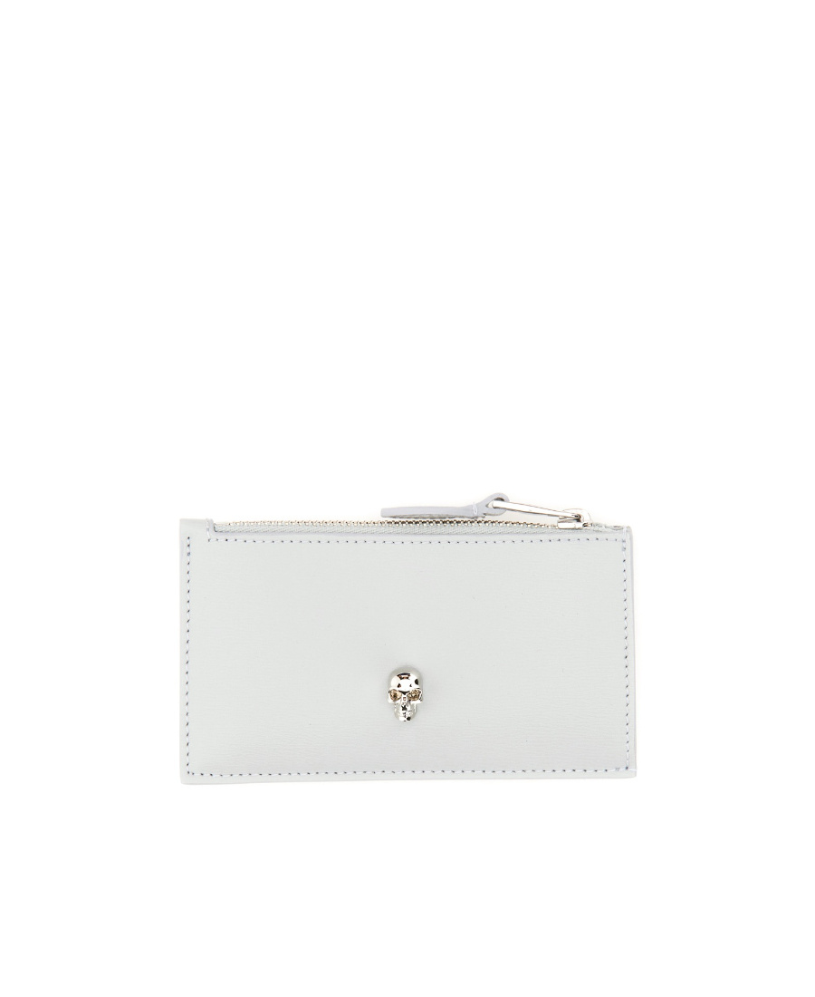 Alexander Mcqueen Skull-appliqué Leather Wallet In White
