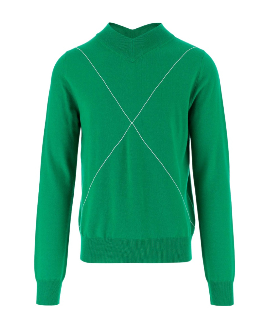 Bottega Veneta Embroidered Wool-blend Jumper In Green