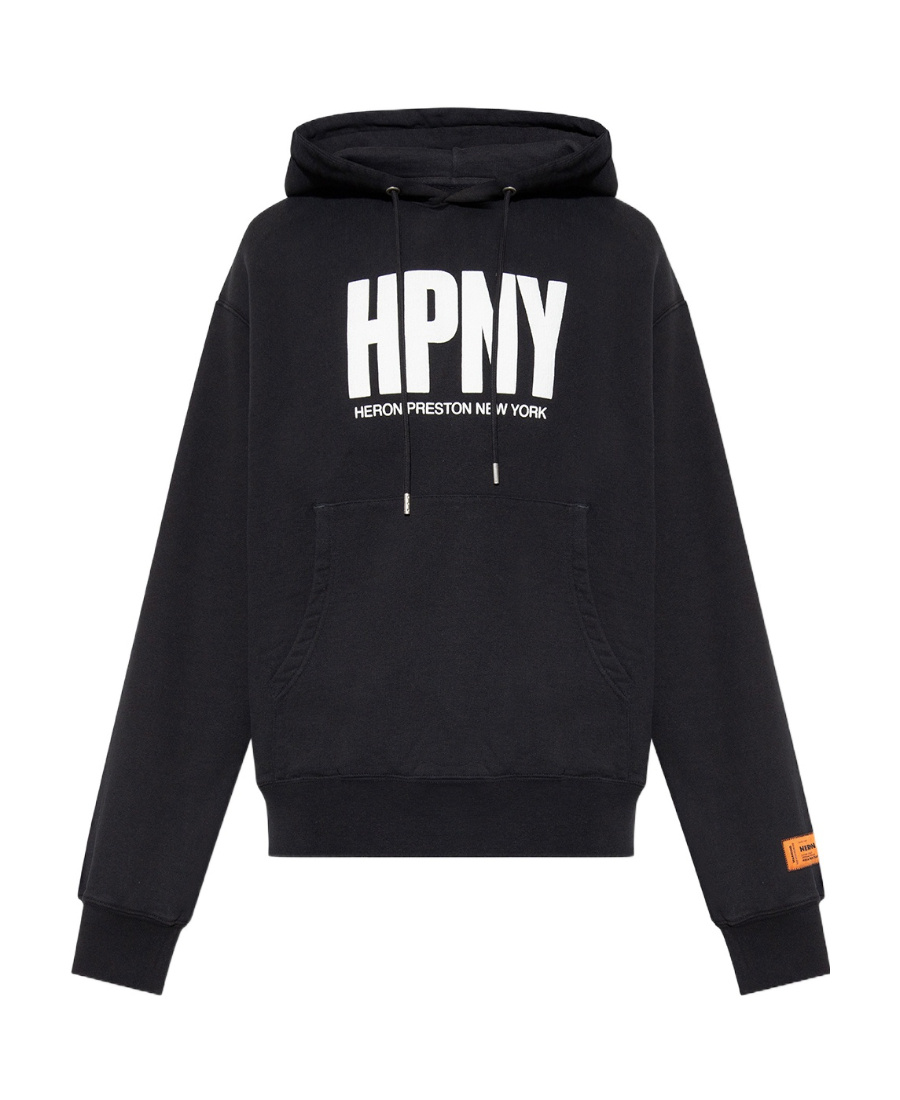 Heron Preston Logo-print Drawstring Hoodie In Black