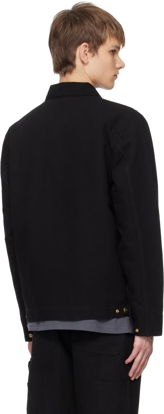 Carhartt Work In Progress Detroit Organic Cotton Canvas Jacket In Black