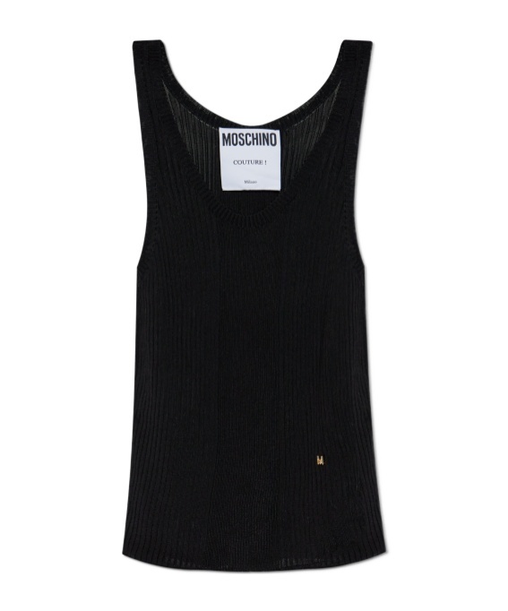 Moschino Crew Neck Vest In Black