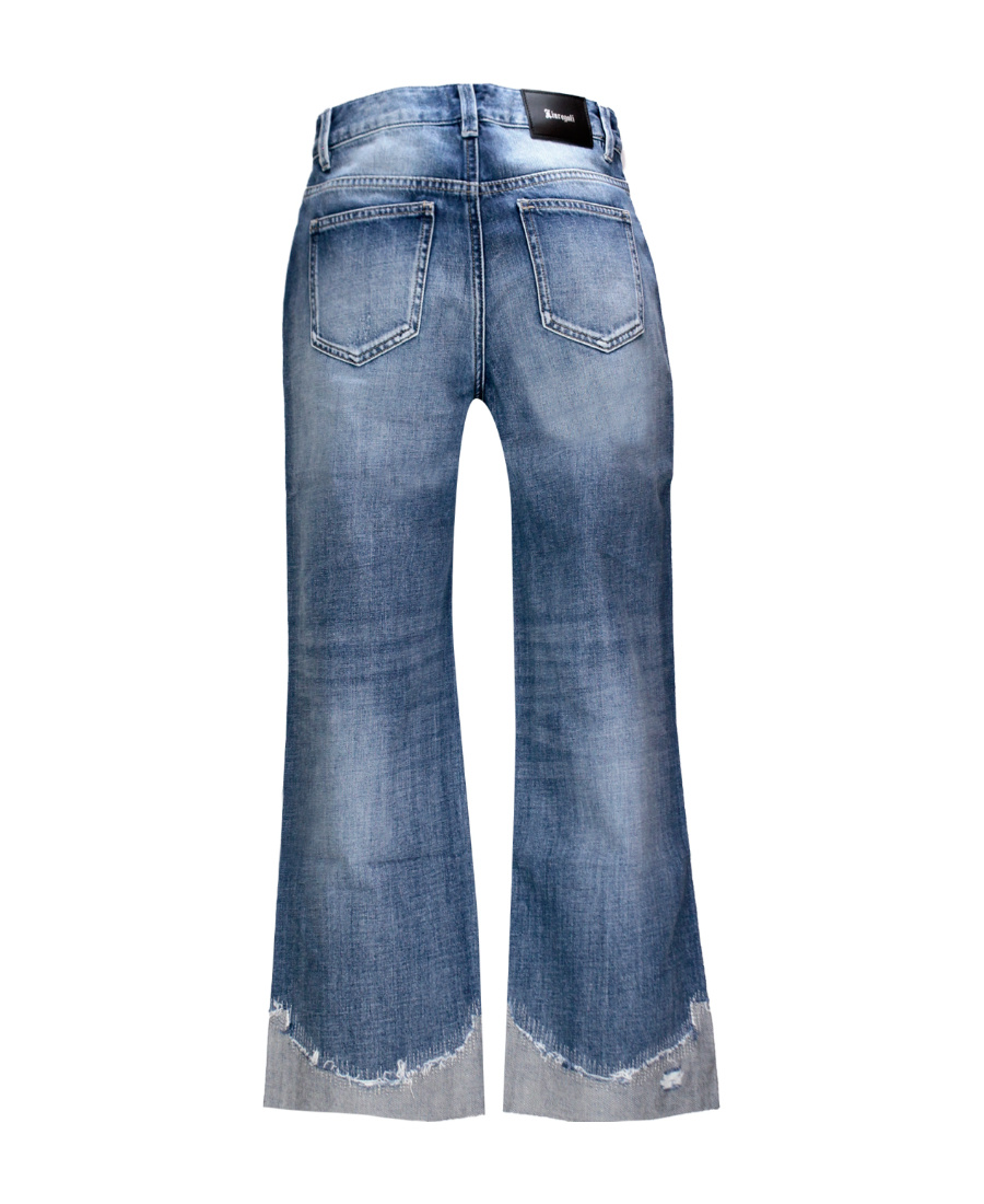 Liuregali Faded Imitation Denim Trousers In Blue