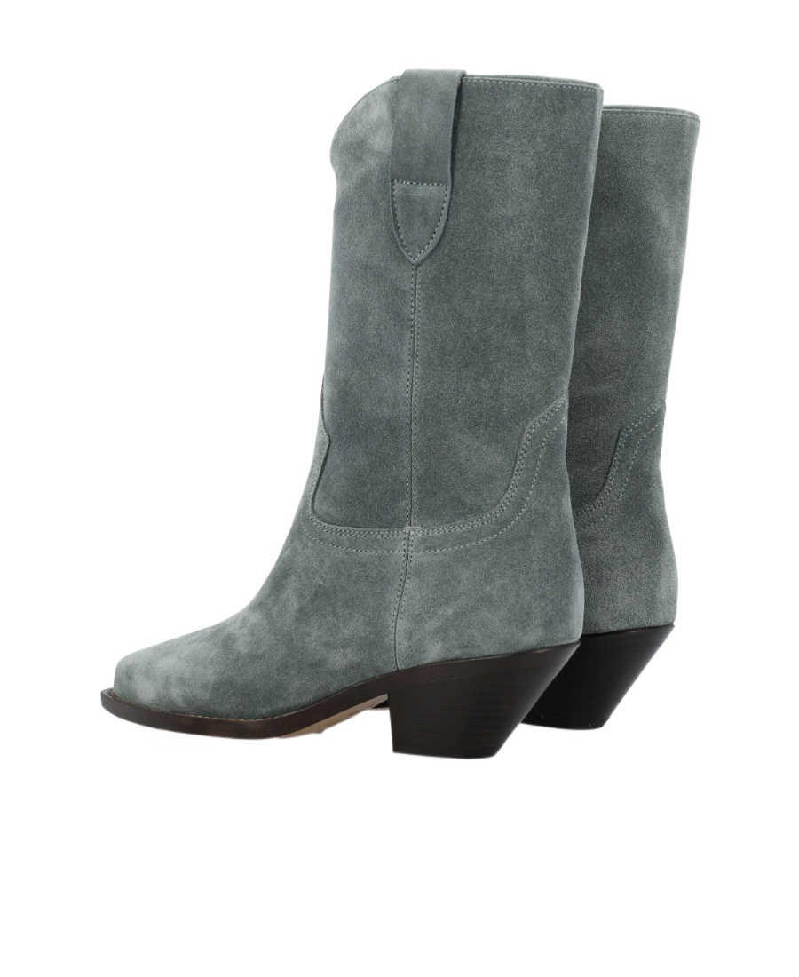Isabel Marant Dahope Suede Cowboy Boots In Gray