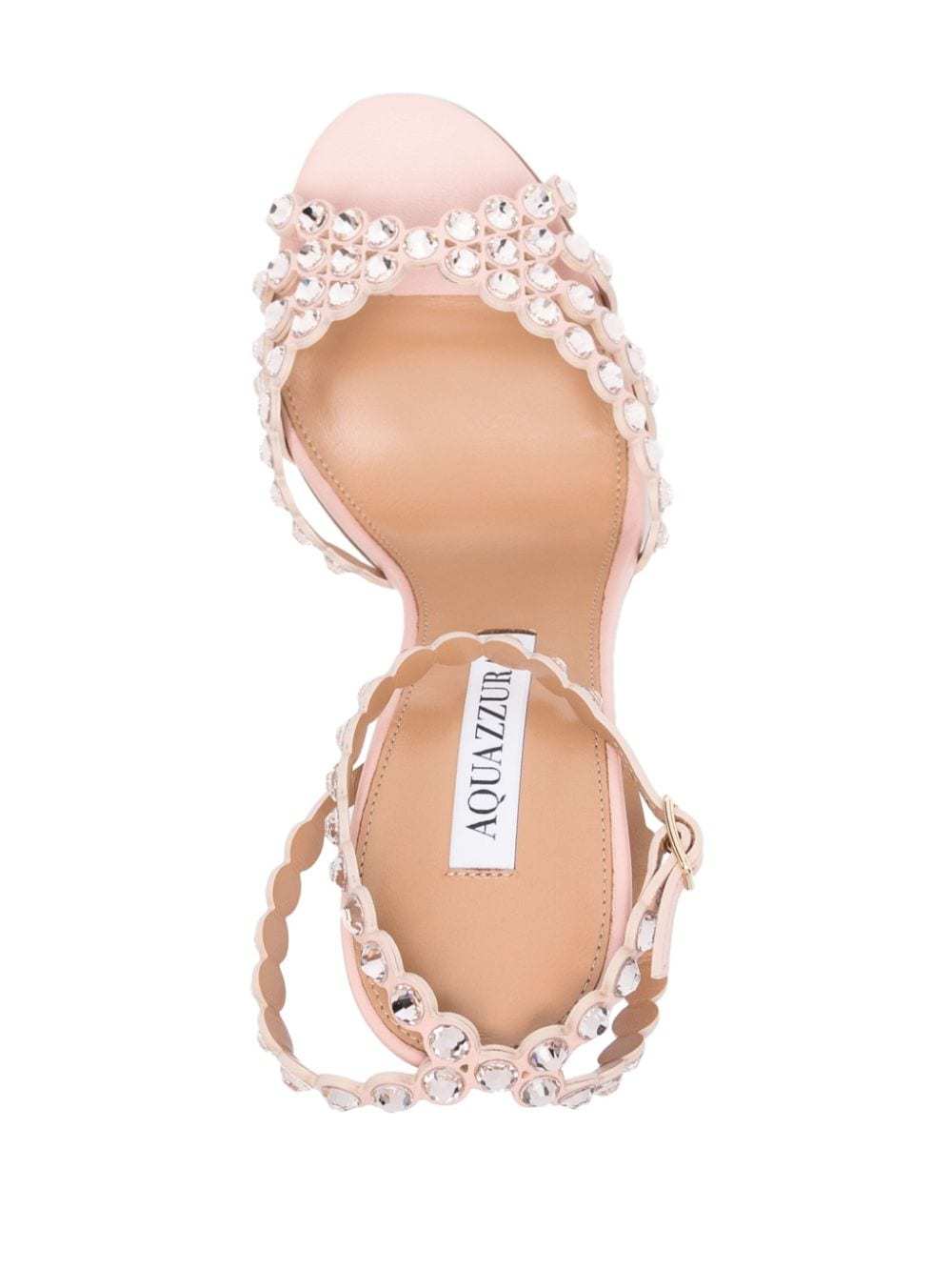 Aquazzura Tequila 85mm Crystal-embellished Sandals In Nude