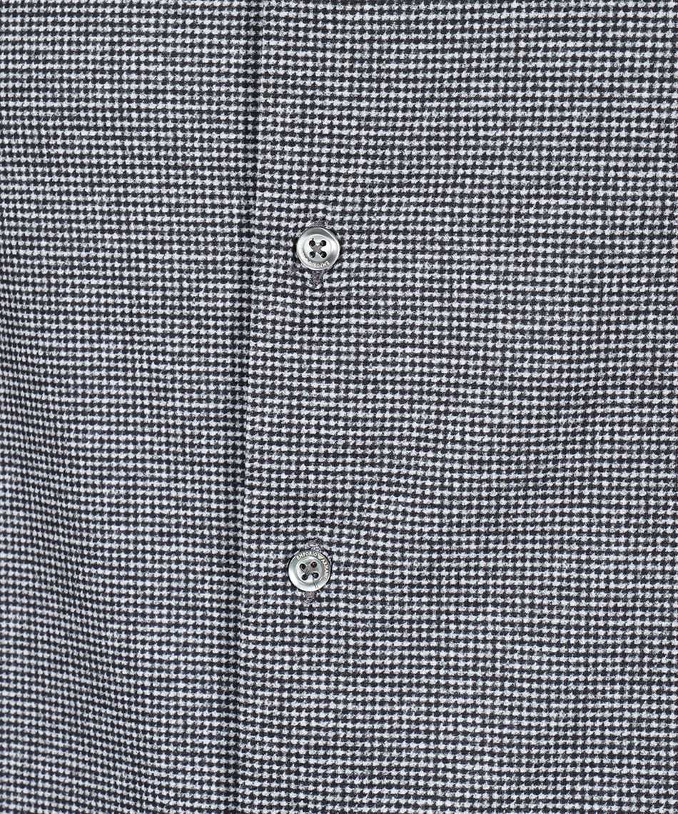 Emporio Armani Houndstooth Pattern Shirt In Gray