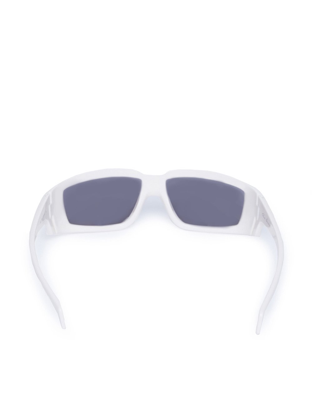 Rick Owens Silver Square Frame Sunglasses In White