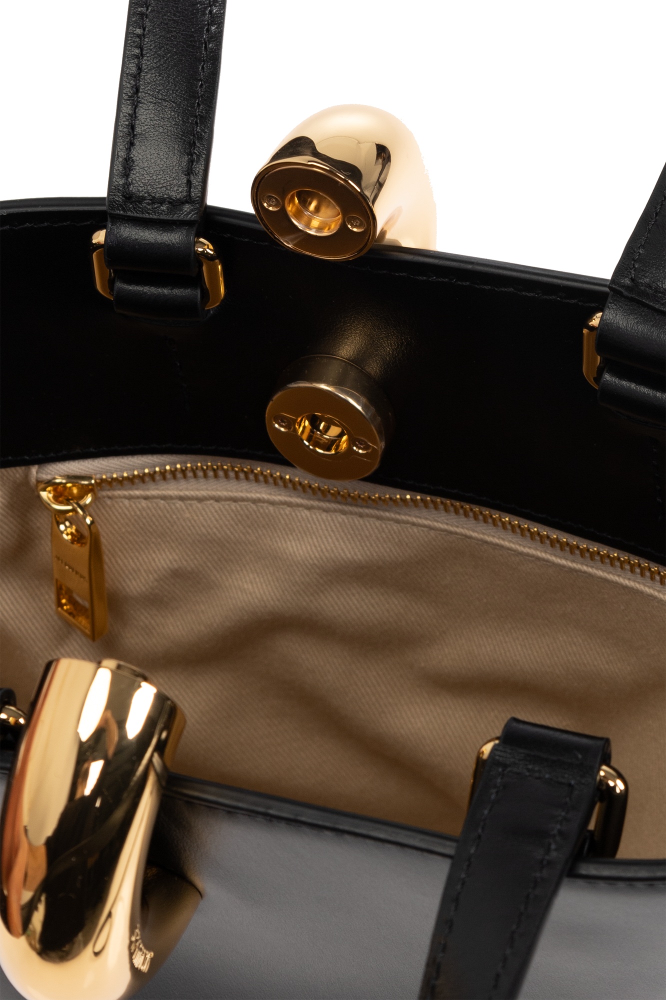 Jacquemus Le Petit Bambola Leather Top Handle Bag In Black