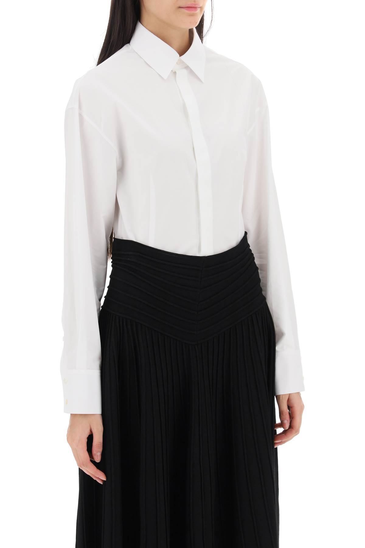 Alaïa Long-sleeved Lapel Jumpsuit In White