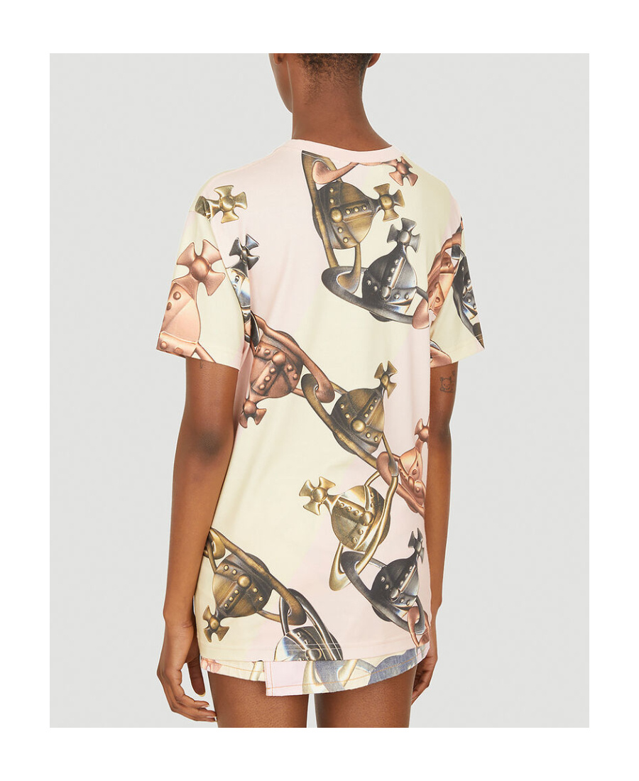 Vivienne Westwood Orb Chain Printed Crewneck T-shirt In Nude