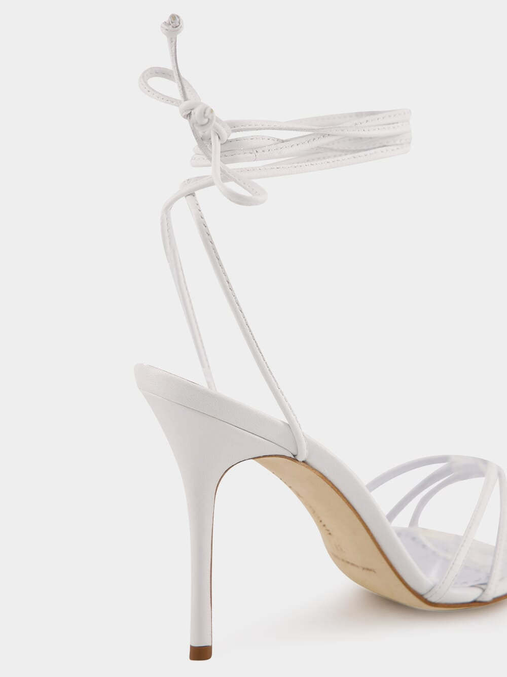 Manolo Blahnik Ankle Strap Sandals In White