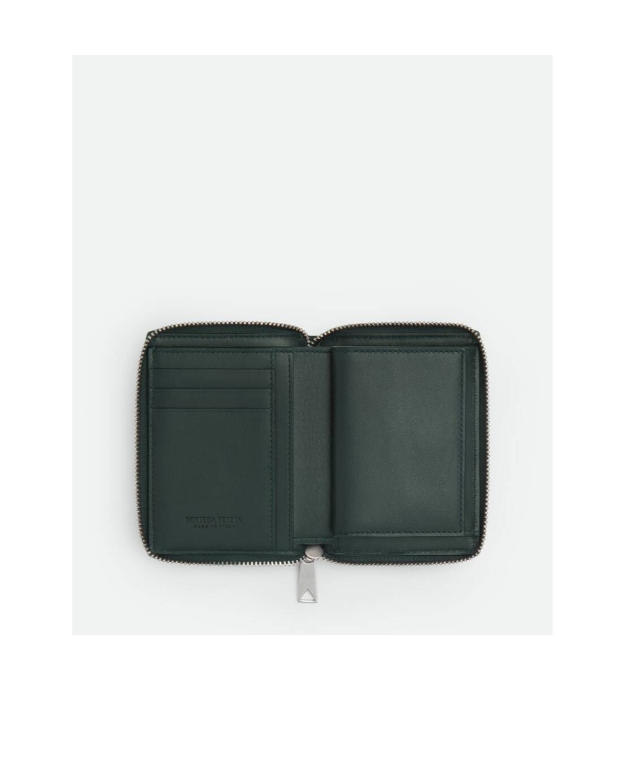 Bottega Veneta Box Zipper Wallet In Green