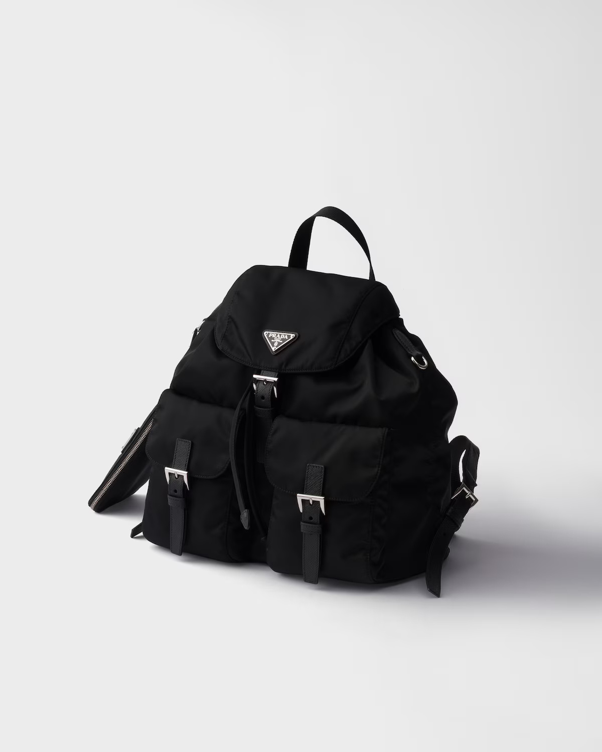 Prada Medium Re-nylon Backpack In Black