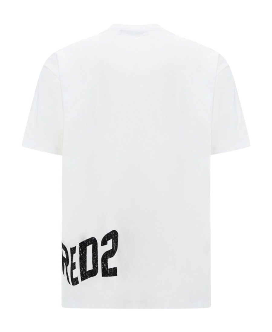 Dsquared2 Slouch T-shirt With Contrasting Logo Print In White