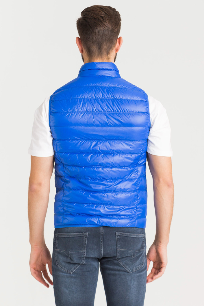 Ea7 Waistcoat Quilted Down Jacket In Blue