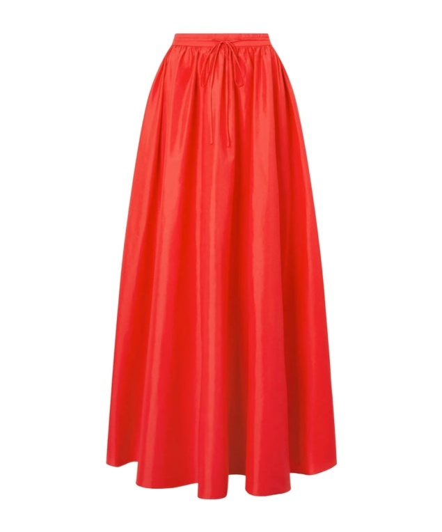 Staud Elastic Waist Skirt In Red