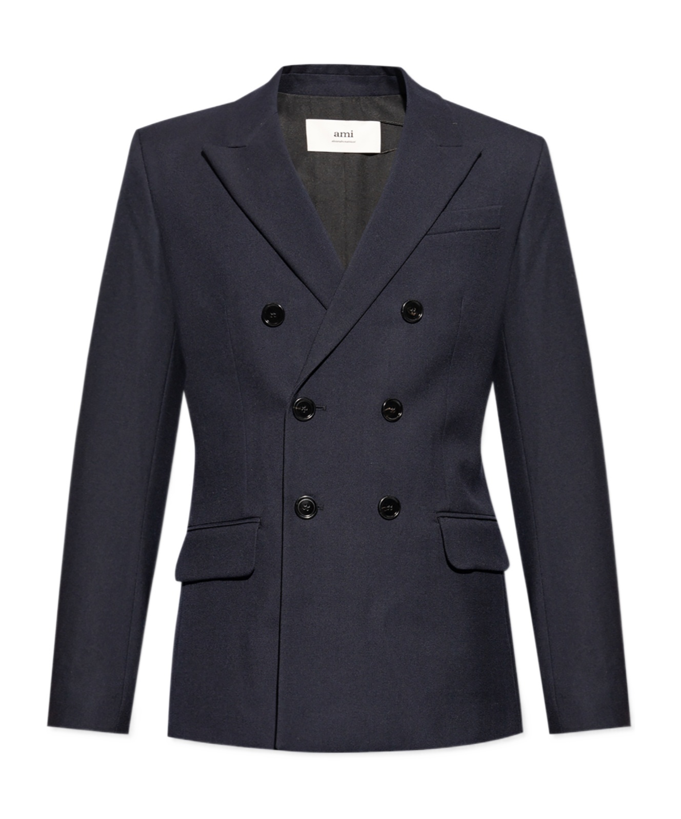 Ami Alexandre Mattiussi Double-breasted Blazer With Structured Shoulders In Black