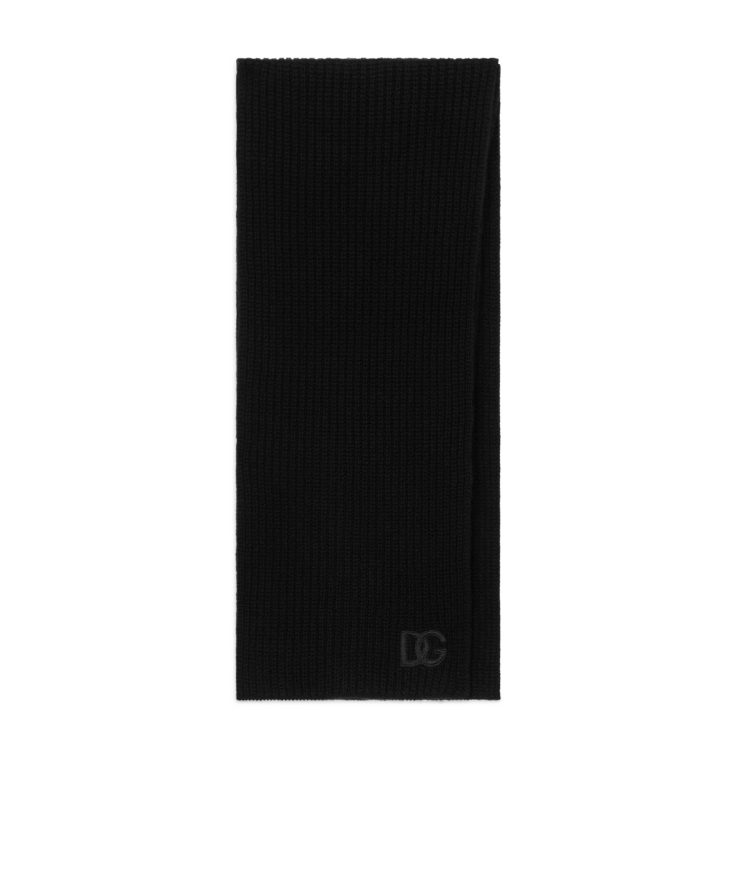Dolce & Gabbana Ribbed Cashmere Scarf In Black