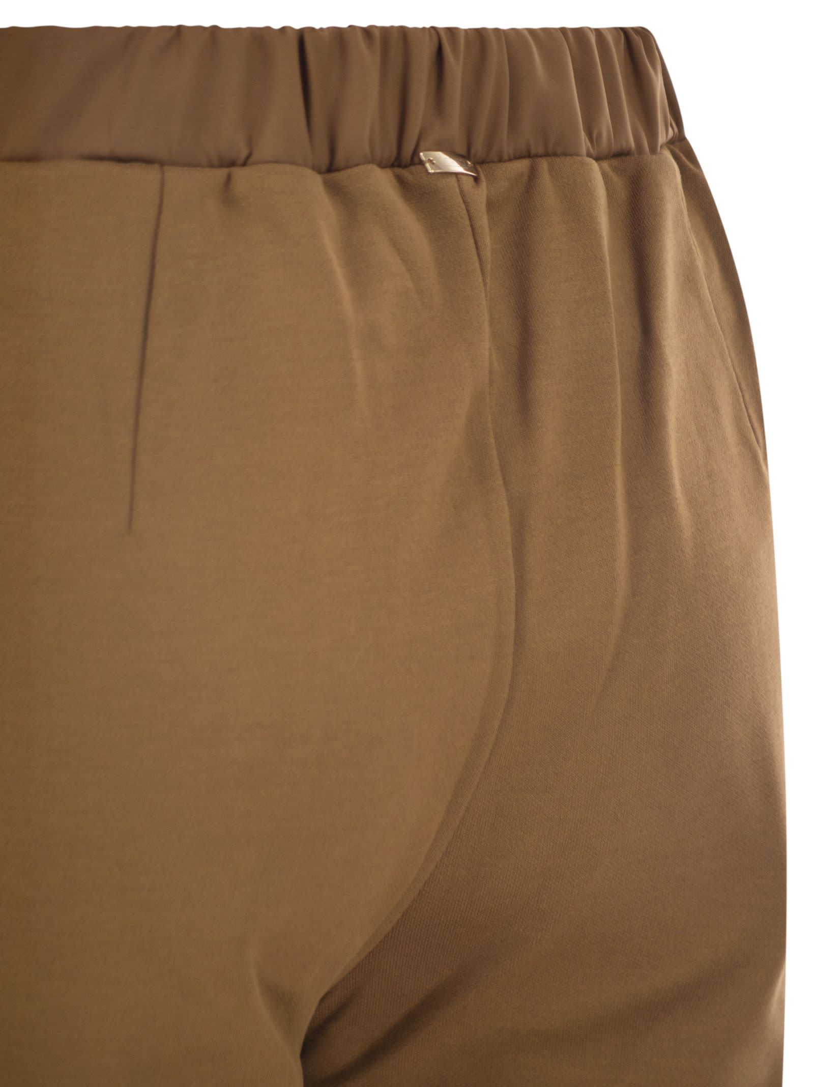 Herno Women Cargo Trousers In Cotton Interlock In Brown