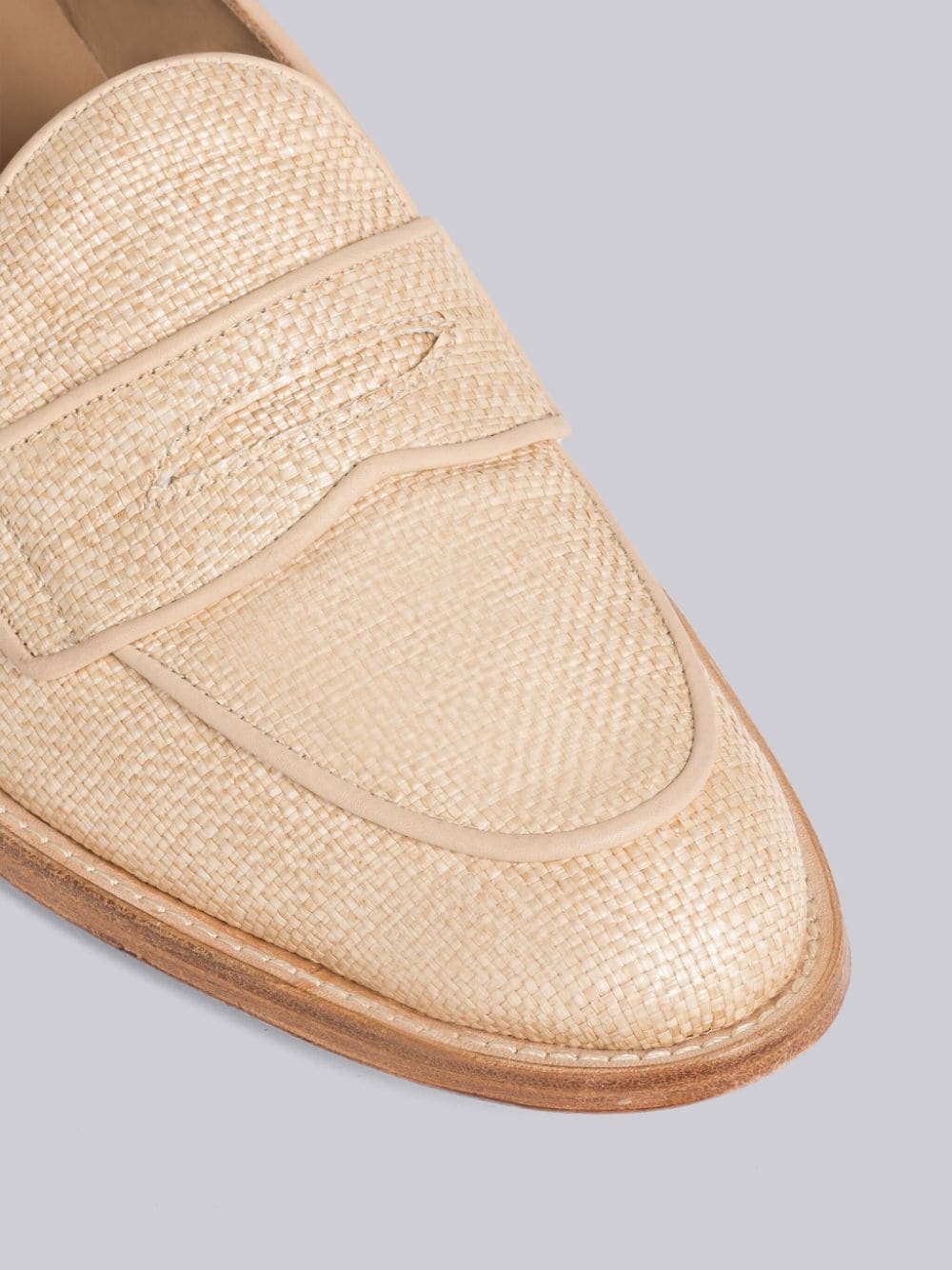 Thom Browne Grosgrain-loop Trim Loafers In Nude