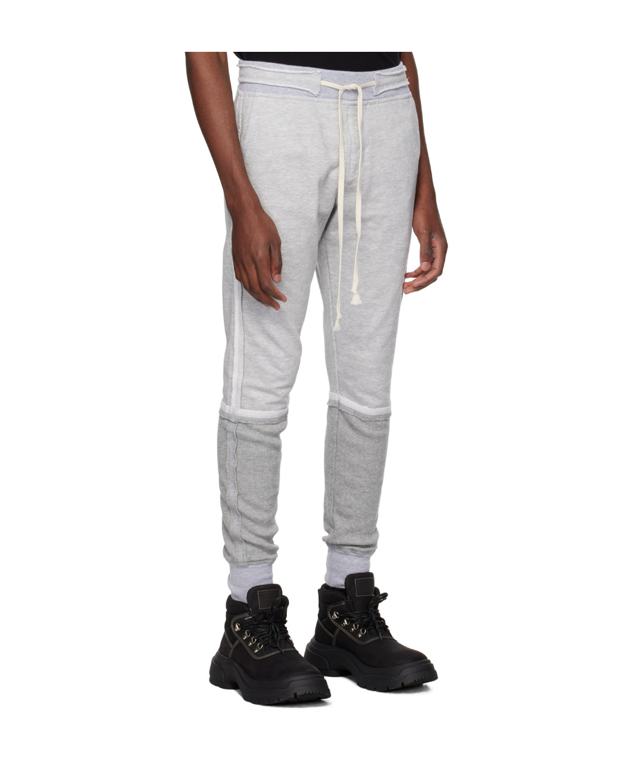 Greg Lauren Gray Paneled Sweatpants In Gray
