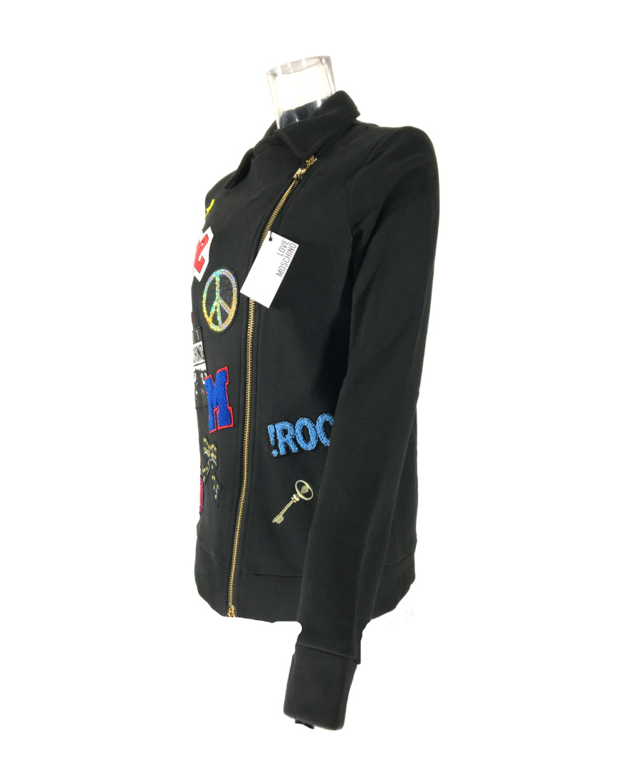 Moschino Zipper Casual Jacket In Black