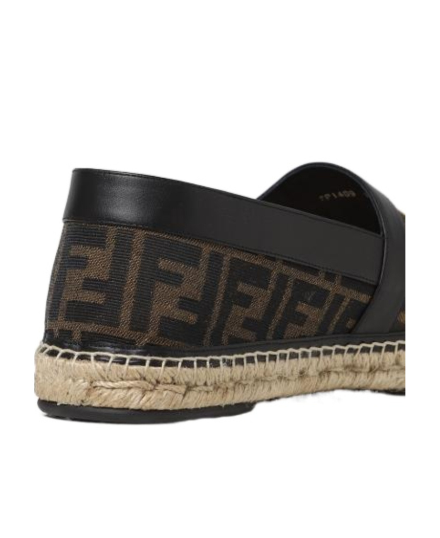 Fendi Logo Hemp Sole Casual Shoes In Brown
