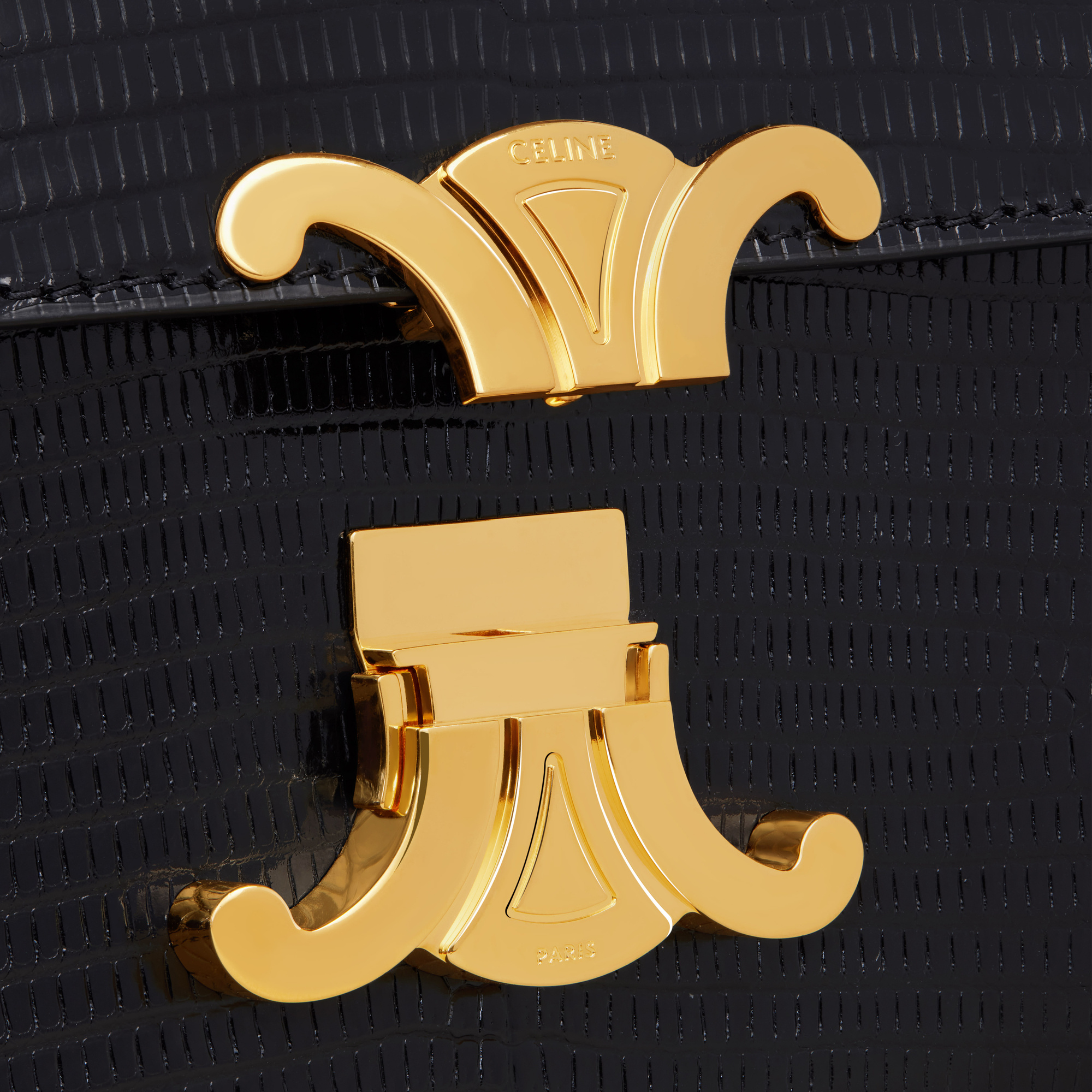 Celine Shiny Calfskin Multipochette Bag In Black