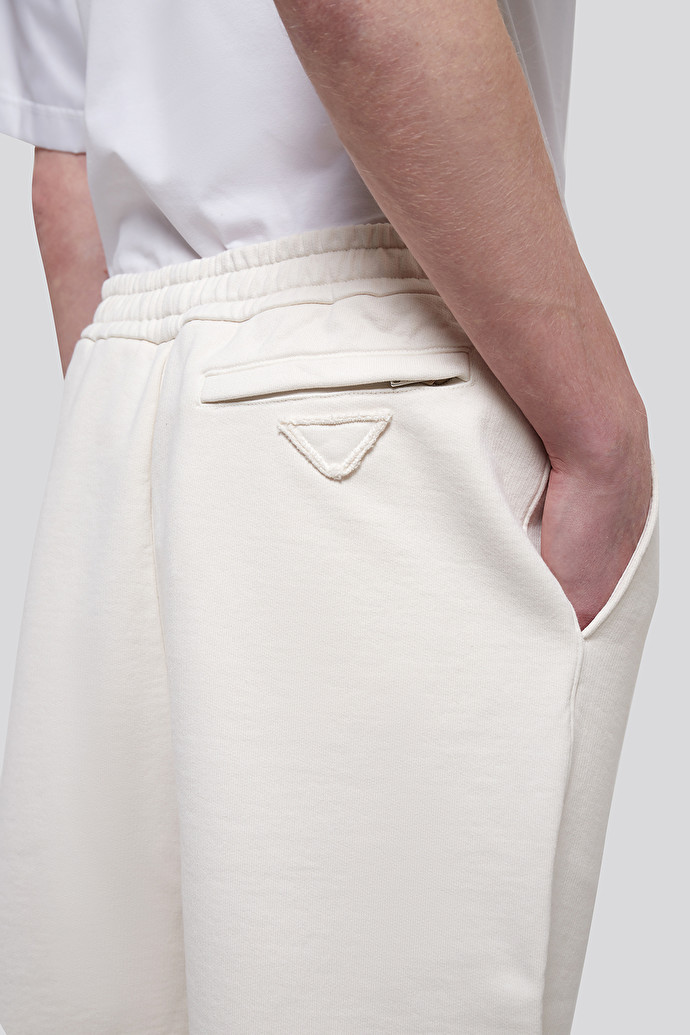 Prada Logo Stretch Waist Sweatpants In Nude